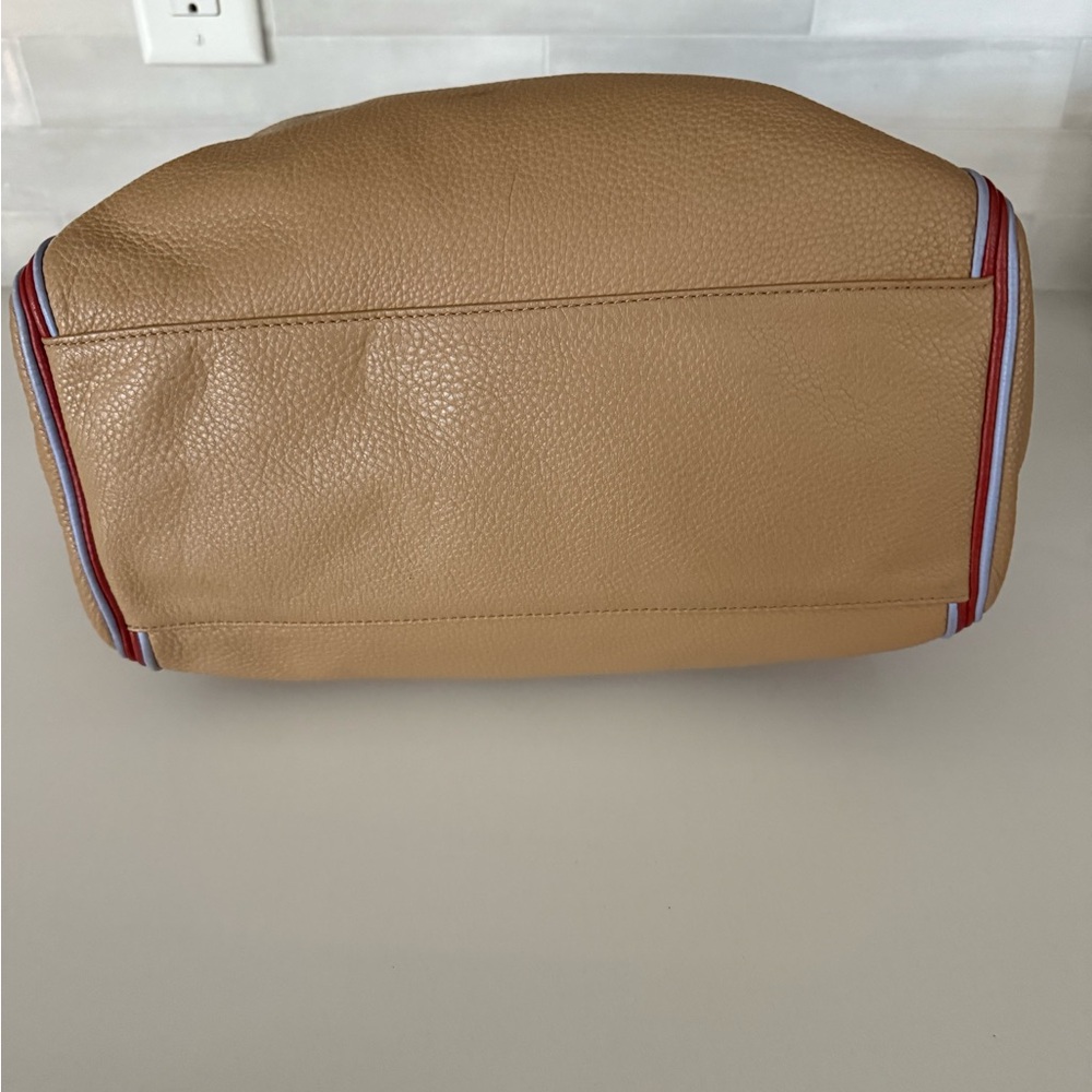 Tory Burch Tan Shoulder Bag with Red and Blue Trim - Picture 6 of 14